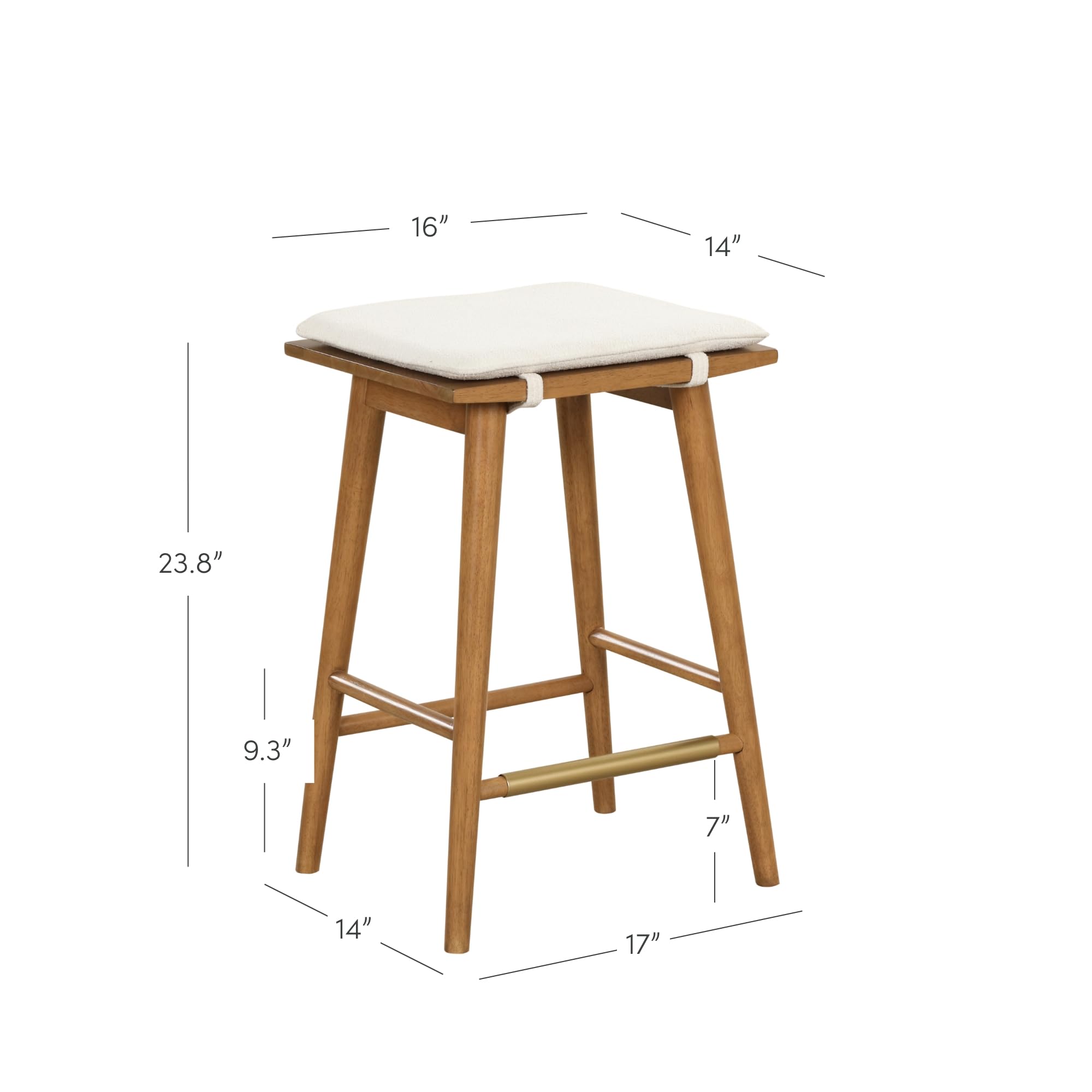 Nathan James Barker Counter Height Solid Wood Barstool with